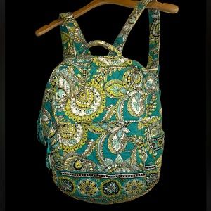 Vera Bradley backpack teal paisley retired print